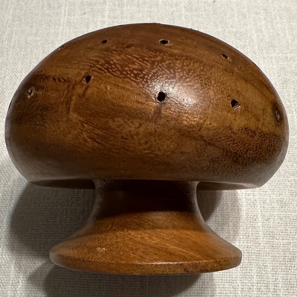 Vintage Monkey Pod Wooden Mushroom Appetizer Skewer Holder - Picture 1 of 5